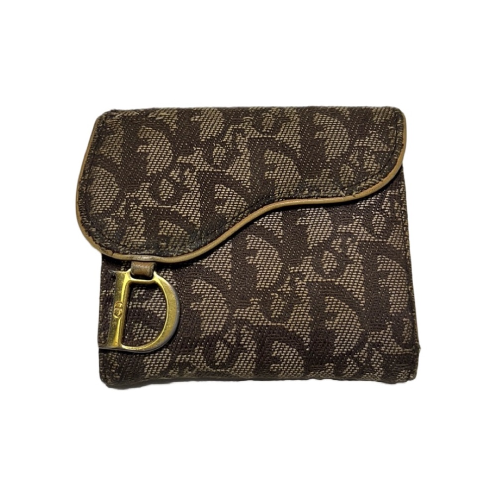 Christian Dior Trotter Saddle Canvas Leather Bifold Wallet